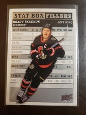 2023-24 Brady Tkachuk Stat Box Fillers Upper Deck Series 1 Hockey Ottawa...