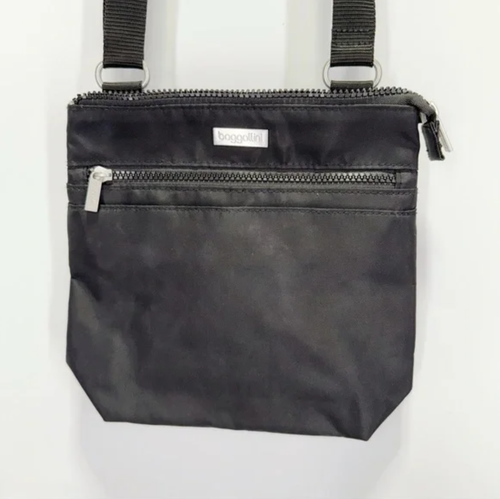 Baggallini Black Crossbody Bag Purse Travel Nylon Water Resistant Small - Foto 2 di 7