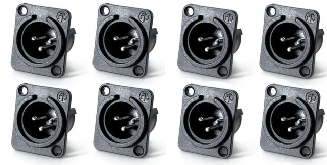 (8 PACK) NEUTRIK NC3MPP 3-Pin XLR Male Non-Latching D Type Panel Mount (8 PACK) NEUTRIK NC3MPP 3-Pin XLR Male Non-Latching D Type Panel Mount