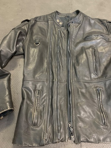 Seltene Vintage Herren Motorrad Hein Gericke Lederjacke. Schwarzes Leder. Gr: 42 - Bild 4 von 24