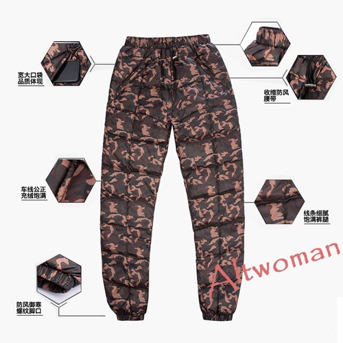 Pantalones de nieve ultraligeros para hombres 90% Duck Down Thicken Winter Warm Ultralight Snow Pantalones al aire libre - Imagen 3 de 14