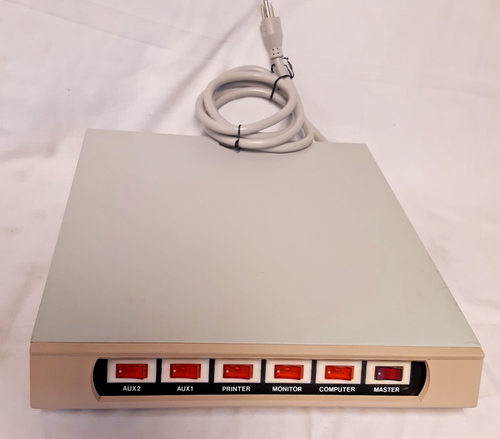 VINTAGE 5 PLUG UNDER MONITOR POWER TAP, PC-006 Computer Power Controller NOS