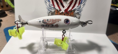 Custom Handmade 3 inch CHOPPER wooded topwater lure TRUMP MAKE AMERICA GREAT2024 - Picture 5 of 6