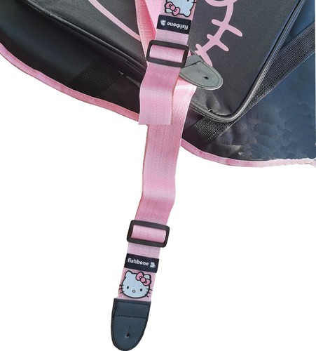 Fishbone Black Guitar LEFTY 2024 Black Hello katty + Gig bag, Strap,PInk Picks - Picture 6 of 10