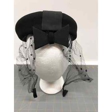 Vintage Merrimac Ladies Womens Fur Felt Hat Chapeaux Black