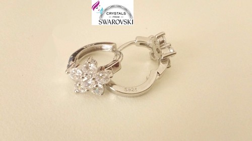 Orecchini a cerchio in Argento con Cristalli Swarovski Originali - Foto 3 di 3