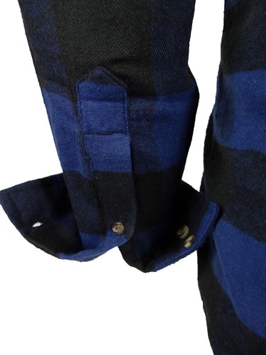 Plaid Flannel Shirt Soft Button Down Collar Checker Pattern Mens Chest Pocket b - Picture 6 of 9