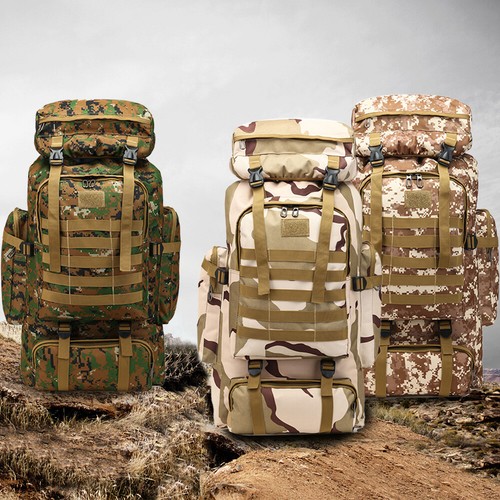 80L Kampfrucksack Rucksack Outdoor Armeerucksack Wandern Trekkingrucksack Bag DE - Bild 2 von 14