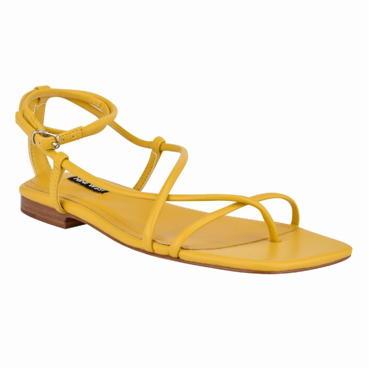 Женские босоножки на плоской подошве Nine West Womens Mandie Yellow 6.5 Medium (B,M) BHFO 2676