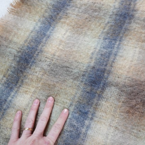 John Hanly Ireland Wool Blanket Throw Cover Tan Plaid Mohair Nordic Winter 52x39 - Picture 7 of 14