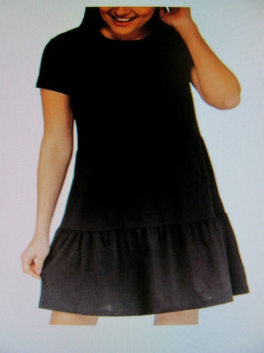 Nicole Miller Crew Neck Tiered K/L Dress-Short Sleeve-Black-Size L (12-14)-NWT  - Bild 4 von 8