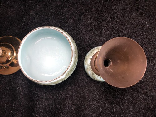 Mid Century Danish Modern Delft Holland Turquoise Lidded 4 Piece Collection - Picture 5 of 6