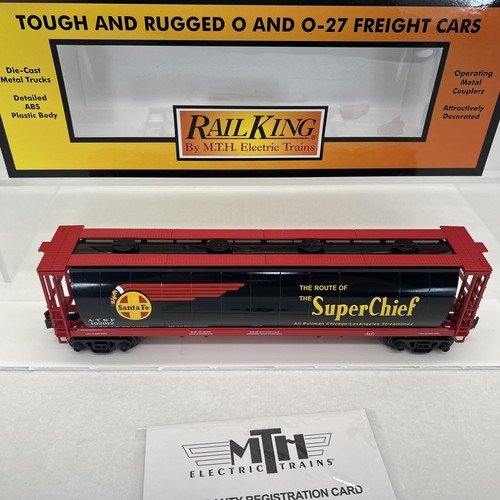 MTH RailKing 30-75721 Santa Fe Black Bonnet 4-Bay Cylindrical Hopper New O Rare - Picture 5 of 14