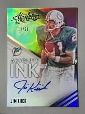 Jim Kiick Auto 2014 Panini Absolute Football Ink /20 Foil Dolphins Legend SSP