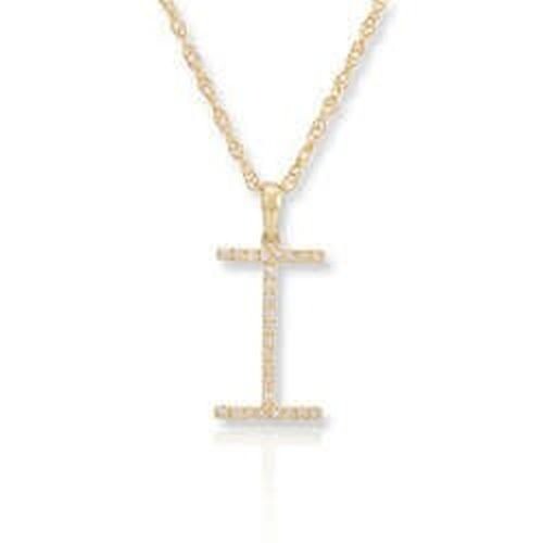 Lux Collection Diamant I Initiale Anhänger Halskette in 10k Gelbgold mit 18 Zoll - Bild 2 von 6