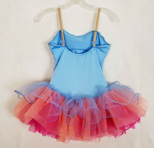 GARDINENRUF NEU Erwachsene oder Kinder Ballett Tutu blau Blume Spitze bunt Lagenlook - Bild 5 von 12