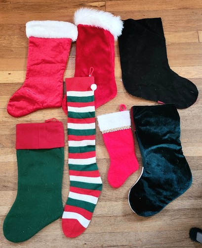 7 Weihnachtsstrümpfe - Hund, Katze, Weihnachtsmann, rote Strümpfe - Bild 2 von 2