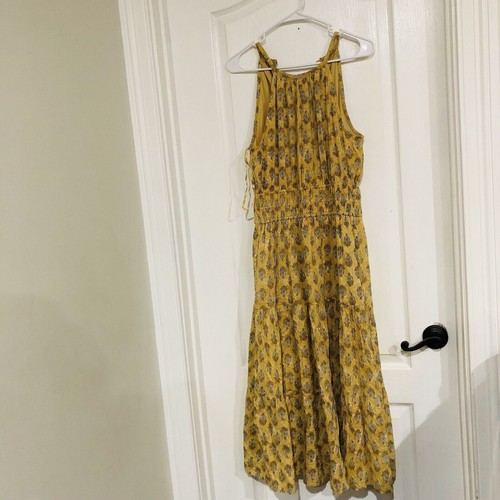 Abito donna DRA Los Angeles senza maniche elasticizzato vita floreale giallo taglia XS - Foto 5 di 11