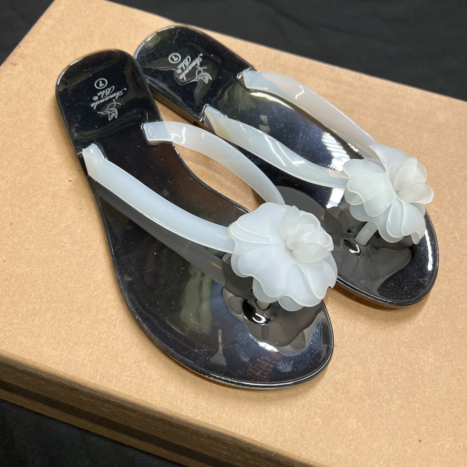 APL Sandali donna Amanda Blu 7 fiori gomma plastica NUOVI