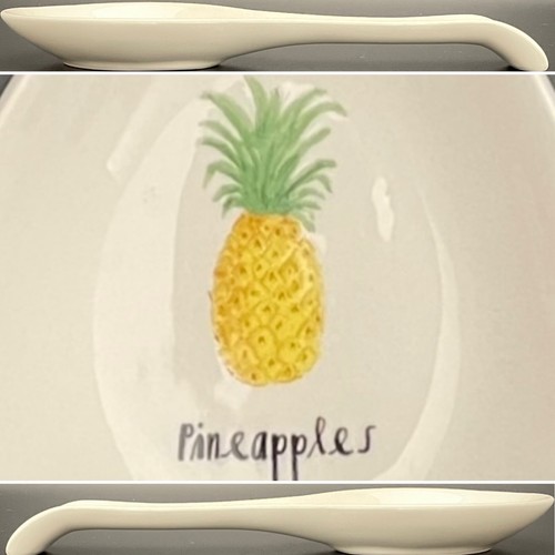 Rae Dunn 2017 Spoon Rest Pineapple Artisan Collection Made in China 10" long - Picture 6 of 6