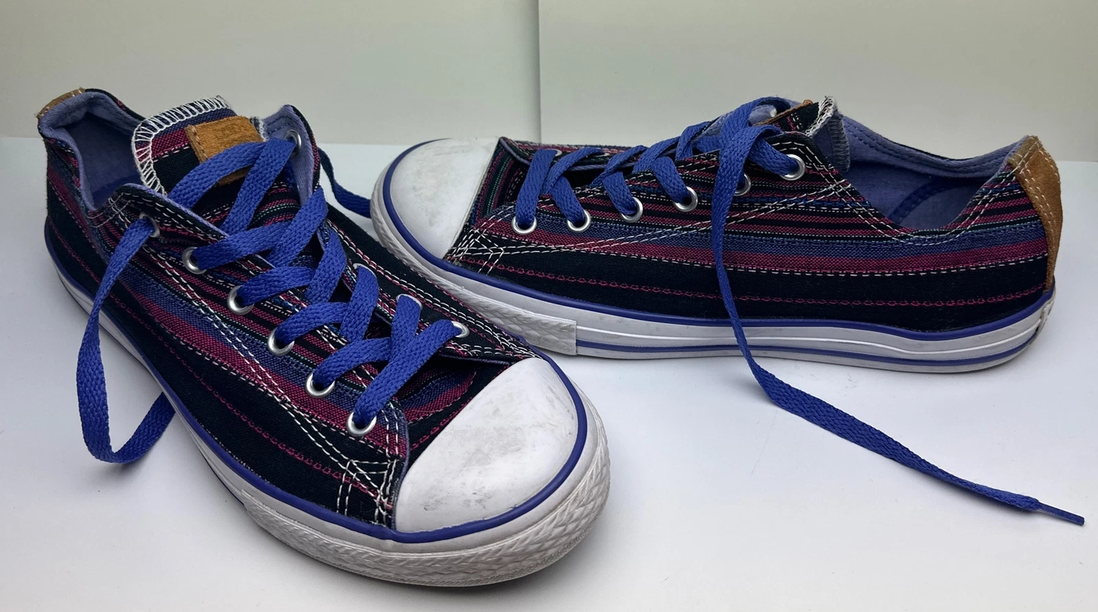 Sneakers basse Converse ALL STARS bambina tela righe lacci viola TAGLIA 6