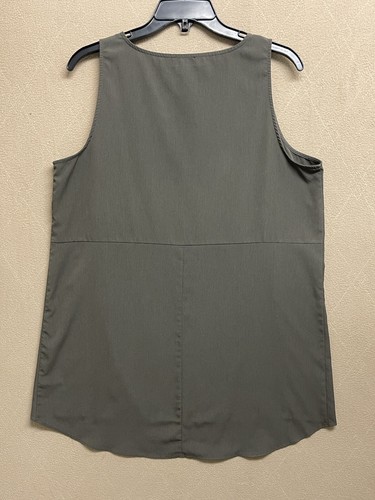 The Limited Womens Sleeveless Tunic Tops Front Slit Size-L Dark Green Blouse - Picture 9 of 13