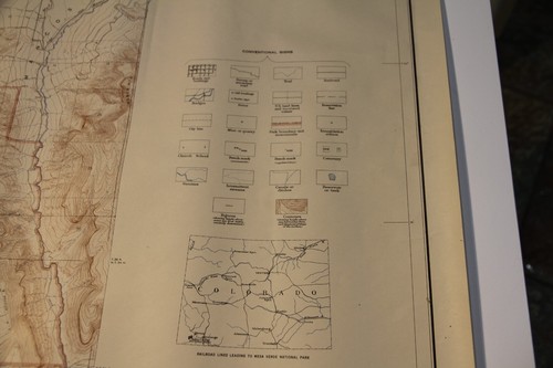MESA VERDE NATIONAL PARK COLORADO - VINTAGE USGS TOPOGRAPHIC MAP 1948 - 45"x31" - Picture 4 of 16