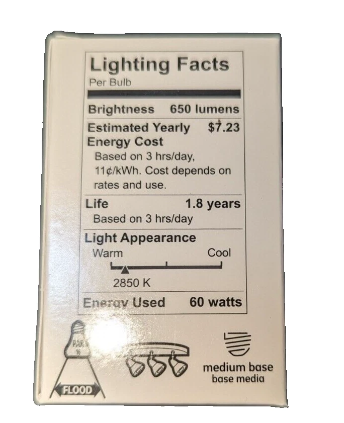 GE 60PAR16FL 120V Indoor Floodlight 60W PAR-16 650lm Track lights Reflector 6pk - Image 4 of 4