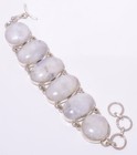 Link Bracelet 7-7.99" B1505-51 Rainbow Moonstone 925 Sterling Silver