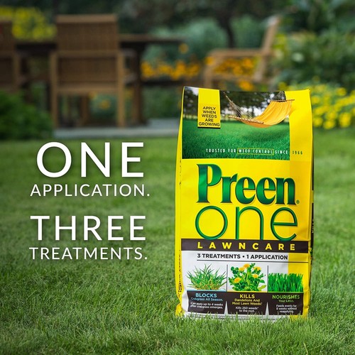 Preen One LawnCare Weed & Feed Lawn Fertilizer, Covers 10,000 sq. ft, 36 lb - Picture 3 of 6