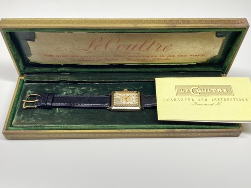 lecoultre 10 ktgf tank mechanical vintage swiss wristwatch with box & paper - Picture 12 of 12