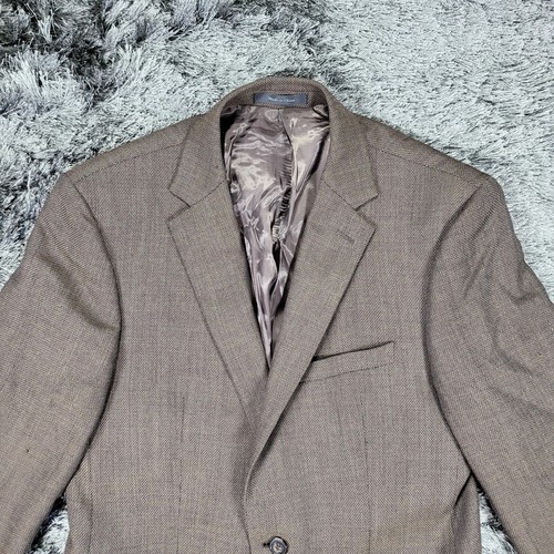 Calvin Klein Blazer Jacket Mens 42R Brown 100% Wool Formal Extreme Slim Fit Flaw - Picture 17 of 21