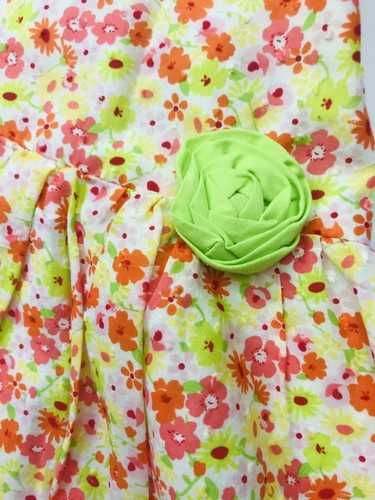 Penelope Mack Dress Sz 4T Fancy Lime Orange Sundress Holiday Easter Floral - Picture 5 of 10