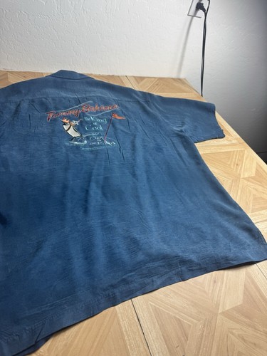 Tommy Bahama Silk Embroidered King of Cool Shirt Size L Short Sleeve - Picture 11 of 11