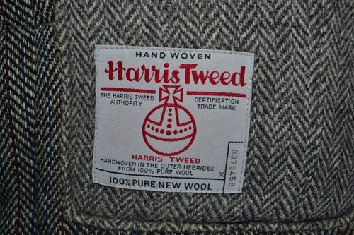 Harris Tweed Down Vest Men's Size L Gray Gift From Japan - Picture 8 of 14