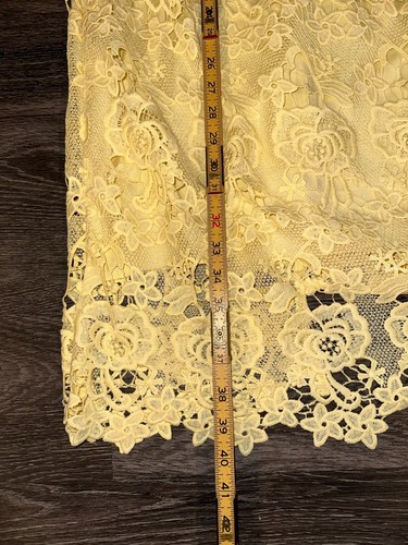 Premier Amour Butter Yellow Lace Easter Cocktail Dress Womens Size 16 JC Penney - Picture 12 of 14