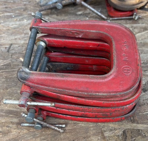 CIN Tool Co Schraubzwinge Deep Throat #556 Eisen gestempelt Kreis H Cincinnati x 6 - Bild 8 von 12