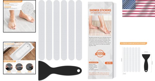 Antirutsch Dusche Aufkleber Badewanne Sicherheit Aufkleber 24 Stück Wasserdicht Bodenkleber - Bild 2 von 9