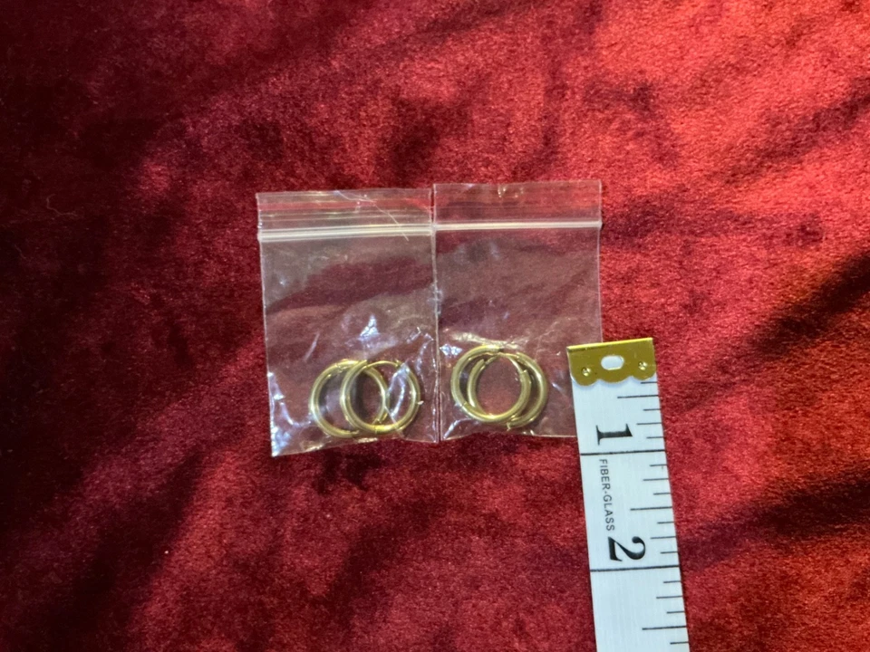 Multi-Tone Gold-Plated Chunky Hoop Earring Set of Two - Image 3 of 3