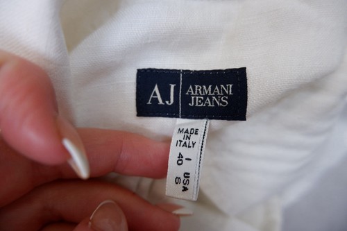 Armani Womens Linen Shirt Size 40 White Sleeveless Top VGC - Picture 7 of 7