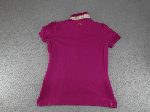 Joules Polo Shirt Womens Large Purple Crest Embroidered Equestrian Horses Preppy - Picture 15 of 17