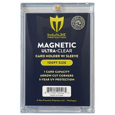 25 Max Pro UV Ultra Clear One Touch Magnetic Holders 100pt w/ Soft Sleeve Size