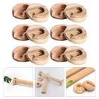 6 Pairs Wooden Clothes Pole Seats Dowel Rods Wall Curtain Brackets Thicken