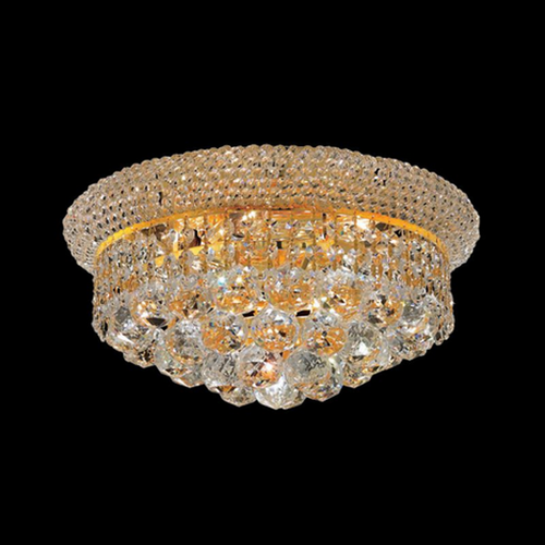 Flush Mount Crystal Chandelier 4 Light Bedroom Bathroom Hallway Gold Hallway 12" - Picture 3 of 5