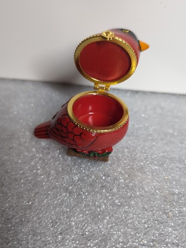 Portagioie con cerniera decorativa uccellino cardinale rosso ornamento natalizio - Foto 12 di 15