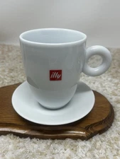 Illy White Cappuccino Cup & Saucer Porcelain 6oz Coffee Mug Italy