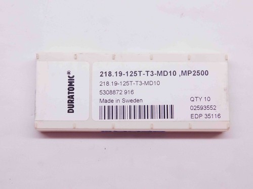 10 Stck. NEU SECO 218.19-125T-T3-MD10 MP2500 HARTMETALL-FRÄSEINSÄTZE - Bild 2 von 4