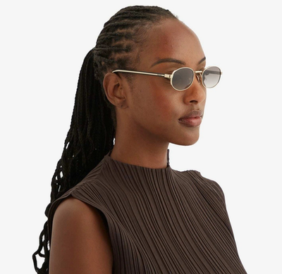 Prada Women Sunglasses Silver Yellow Grad Brown Oval PRB53S  display picture 1