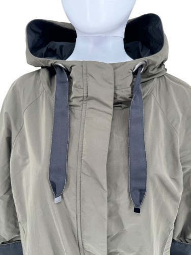 Brunello Cucinelli Olive Nylon Hooded Parka with Monili Trim - Size 10 - Bild 9 von 15