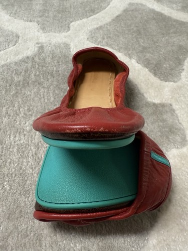 Tieks Cardinal Red Leather Women's ballet flats Size 12 - Pre-owned - Picture 2 of 6